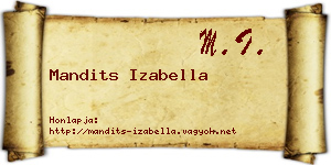 Mandits Izabella névjegykártya